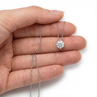 Thumbnail for Moissanite Solitaire Necklace, view 4