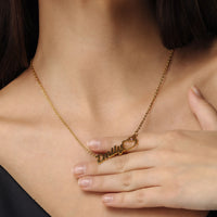 Thumbnail for Kitty Name Necklace - Personalised Necklace - Custom Necklace - Necklaces for Girlfriend - Necklaces for Moms Necklace Gold Brother & Sisters