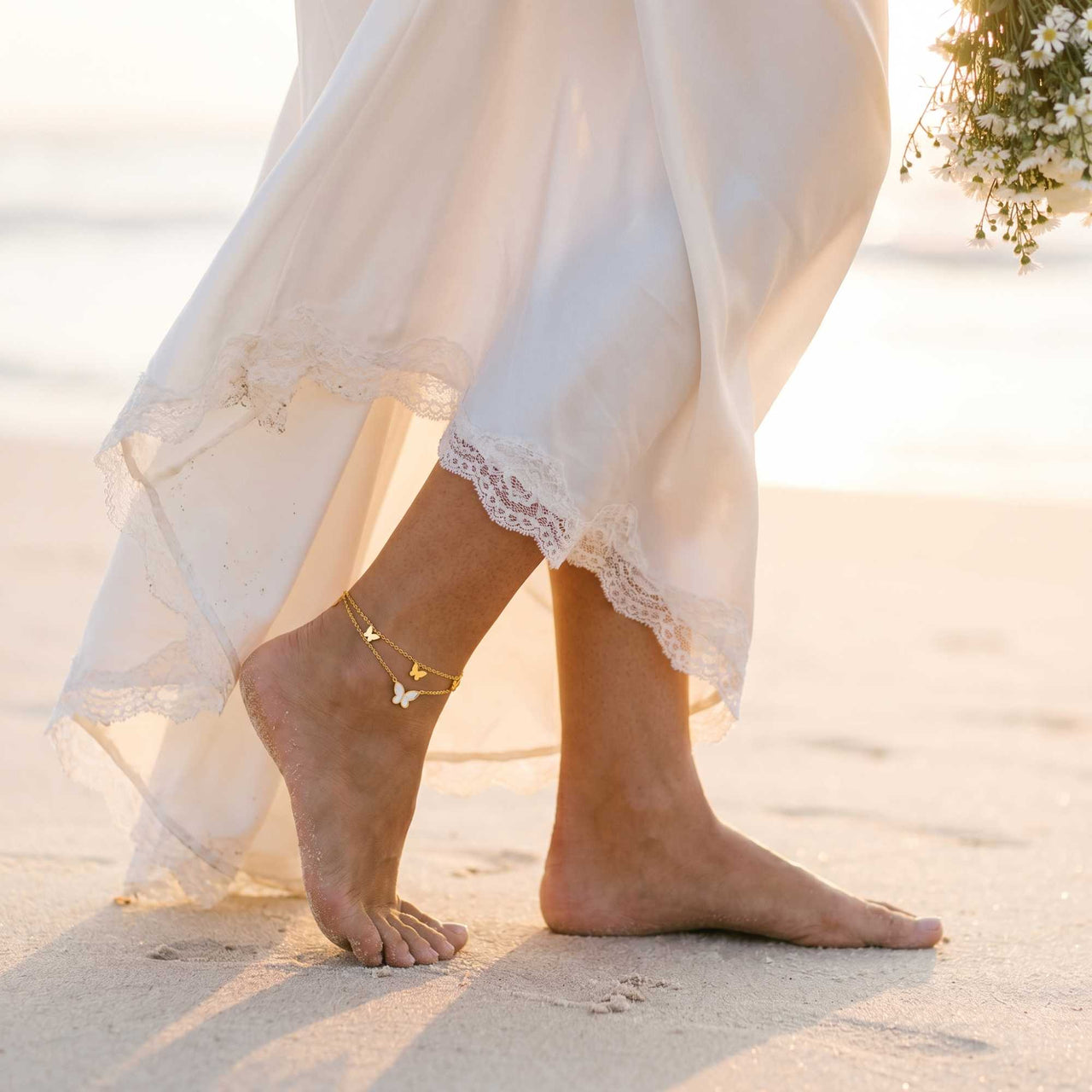 Butterfly Pearl Anklet