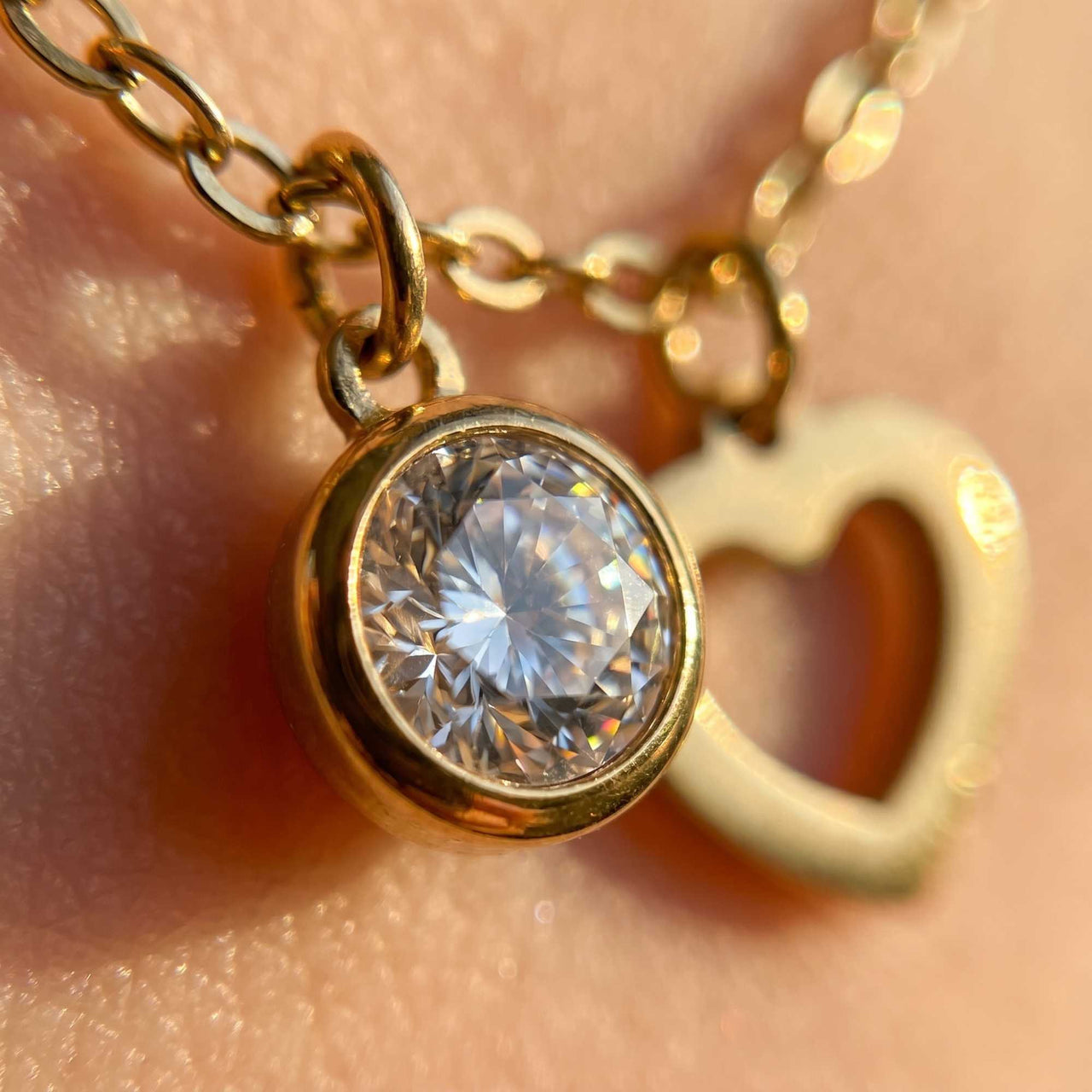 Heart & Crystal Anklet