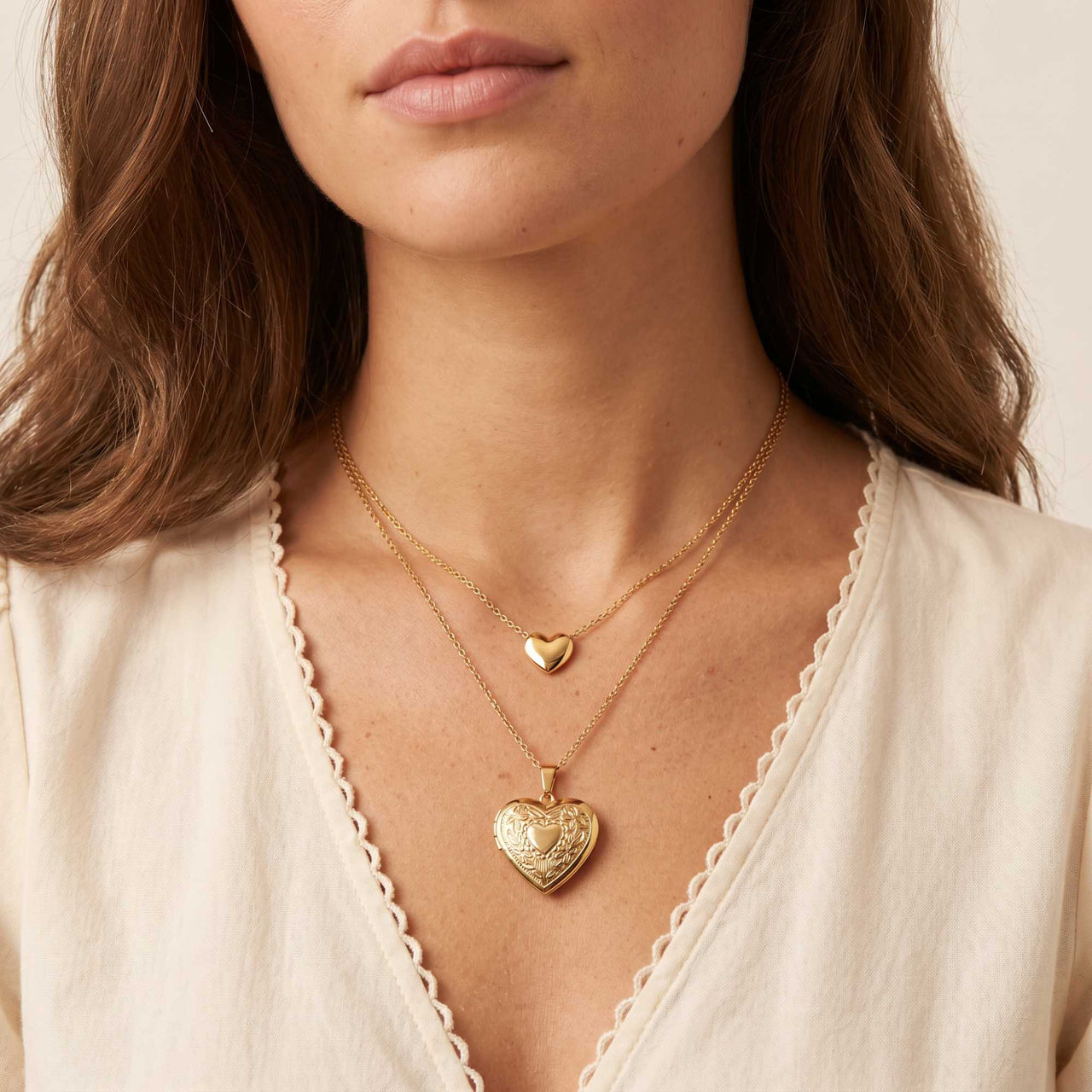 Floral Heart Photo Locket Necklace