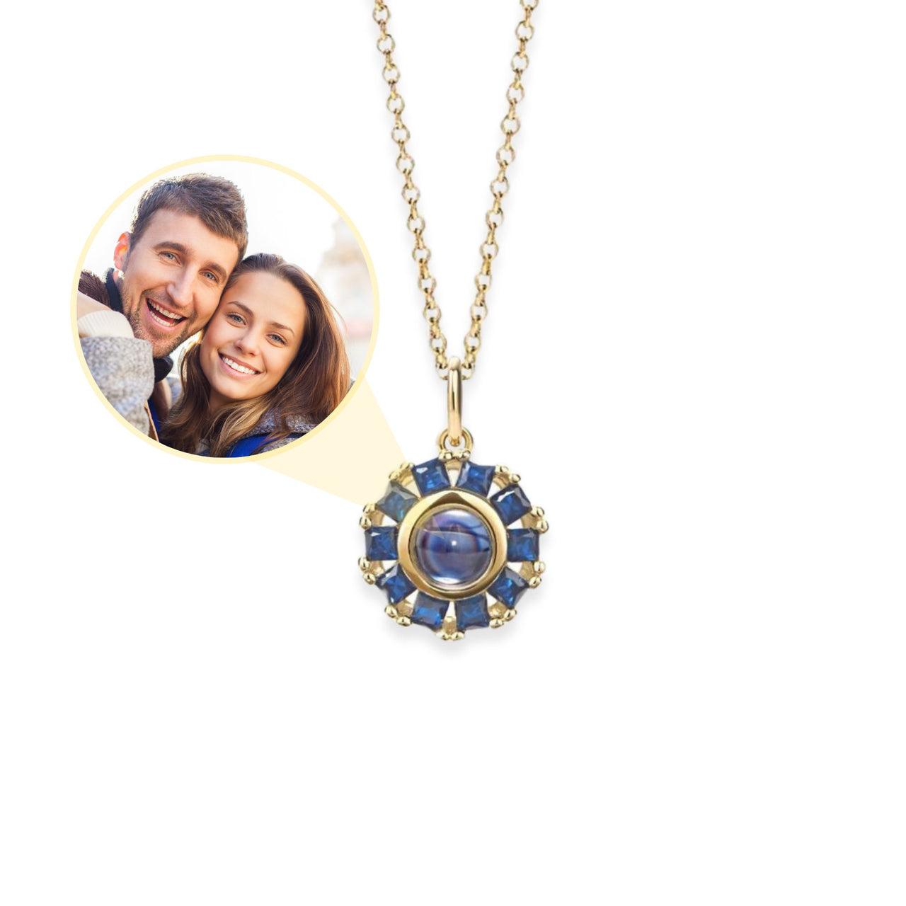 Blue Photo Necklace