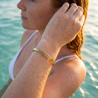 Thumbnail for Engraved bangle — worn in the water, waterproof, gold | SKU: 7220397-gold-plated-color