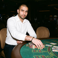 Thumbnail for Gold Lion & Black Stones Bracelet – worn at the poker table | Brother & Sisters | SKU: 20712286-gold-XS-14-15, 20712286-gold-S-16-17, 20712286-gold-M-18-19, 20712286-gold-L-20-21, 20712286-gold-XL-22-23