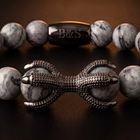 Thumbnail for Black Viking & Grey Stones – macro close-up | Brother & Sisters | SKU: 21039839-gun-black-XS-14-15, 21039839-gun-black-S-16-17, 21039839-gun-black-M-18-19, 21039839-gun-black-L-20-21, 21039839-gun-black-XL-22-23