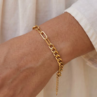 Thumbnail for Close-up of the Double bracelet in gold worn | SKU: ledouble