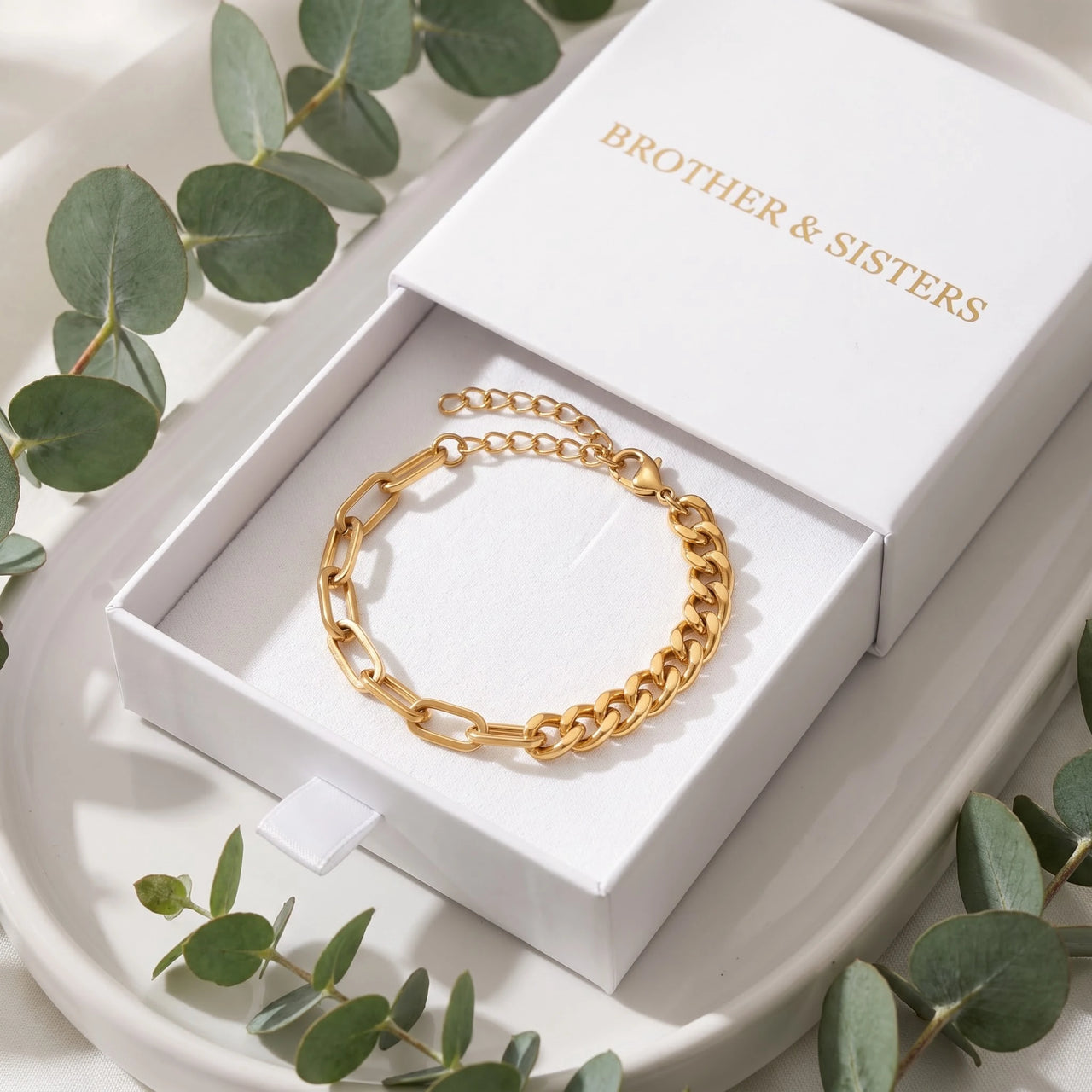 The Double, gold bracelet — gift box | SKU: ledouble