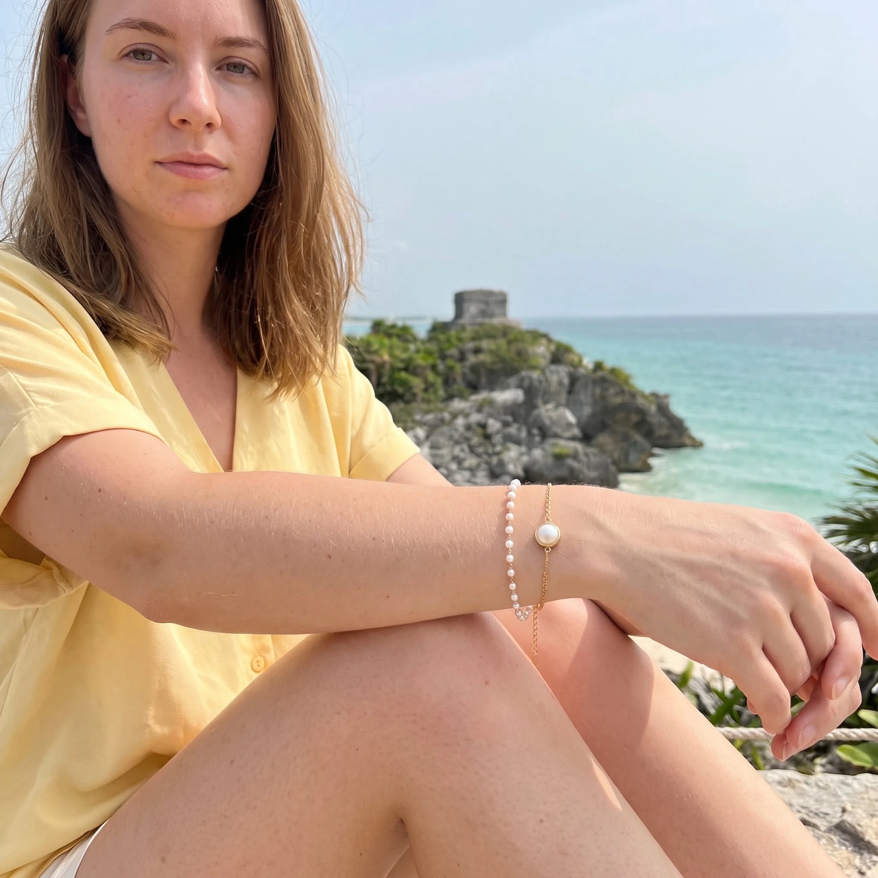 Gold bracelets for women — worn on a getaway, gold | SKU: l-epure