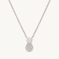 Thumbnail for Pineapple necklace — product photo on a white background, silver | SKU: 8050907-white-gold