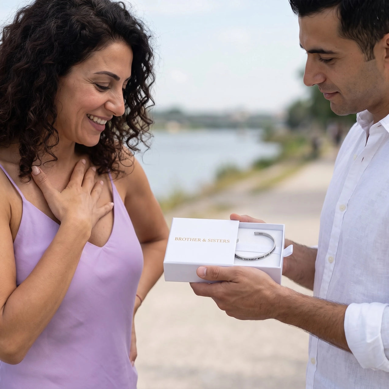 Love Yourself More And Better, silver bracelet — gift reveal | SKU: lymab-rg