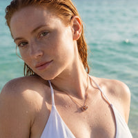 Thumbnail for Rose gold necklace worn in the sea, waterproof stainless steel with water drops | SKU: 25535378-rose-gold