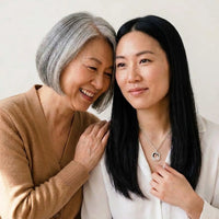 Thumbnail for Mother and daughter sharing the photo hidden in the silver octagon necklace | SKU: TPH-OCTN-SILVER