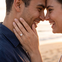 Thumbnail for A couple sharing a romantic moment, she wears the silver ring | SKU: 33759698-4.5-silver