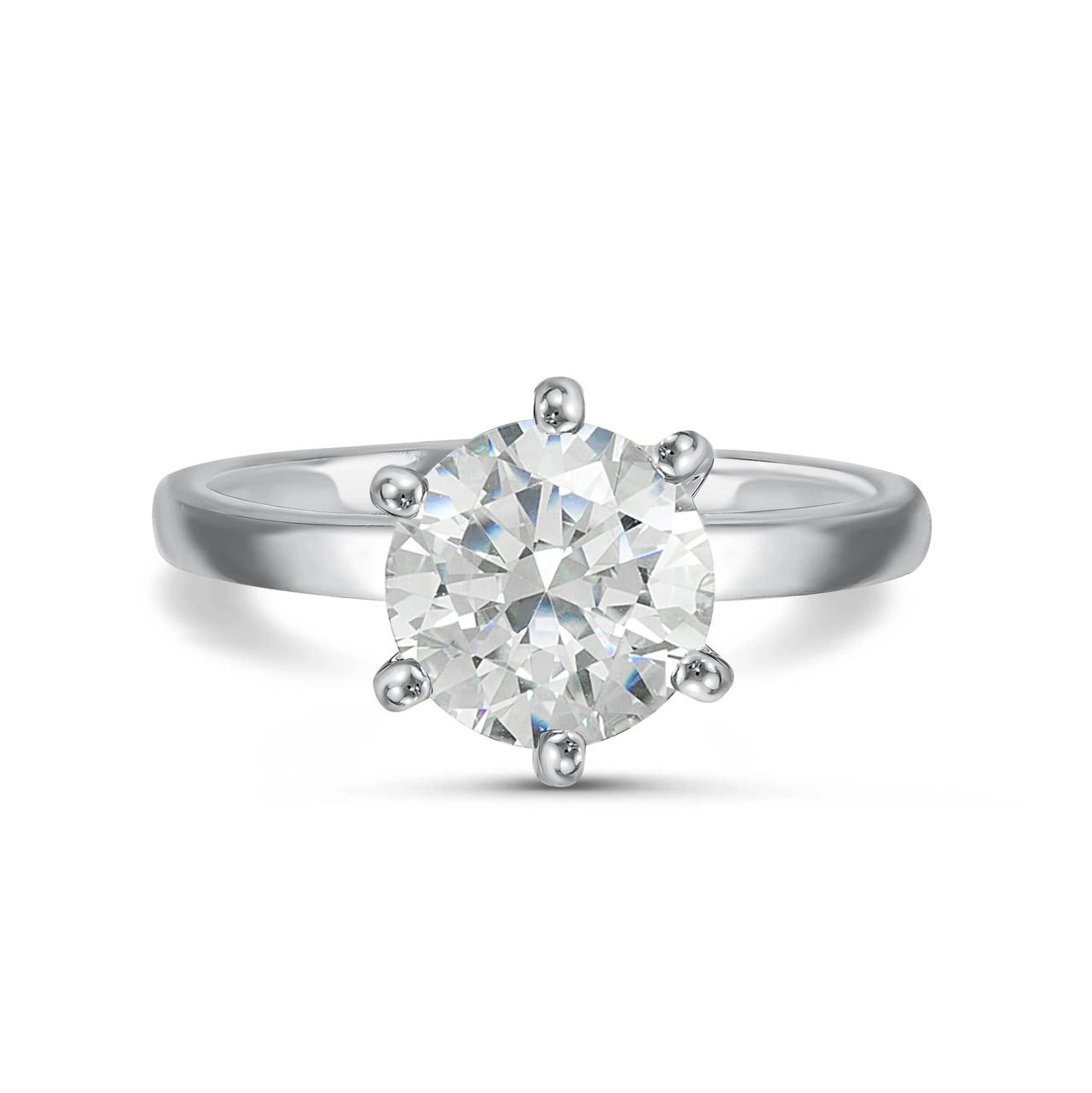 Solitaire engagement ring — product photo on a white background, silver | SKU: 33759698-4.5-silver
