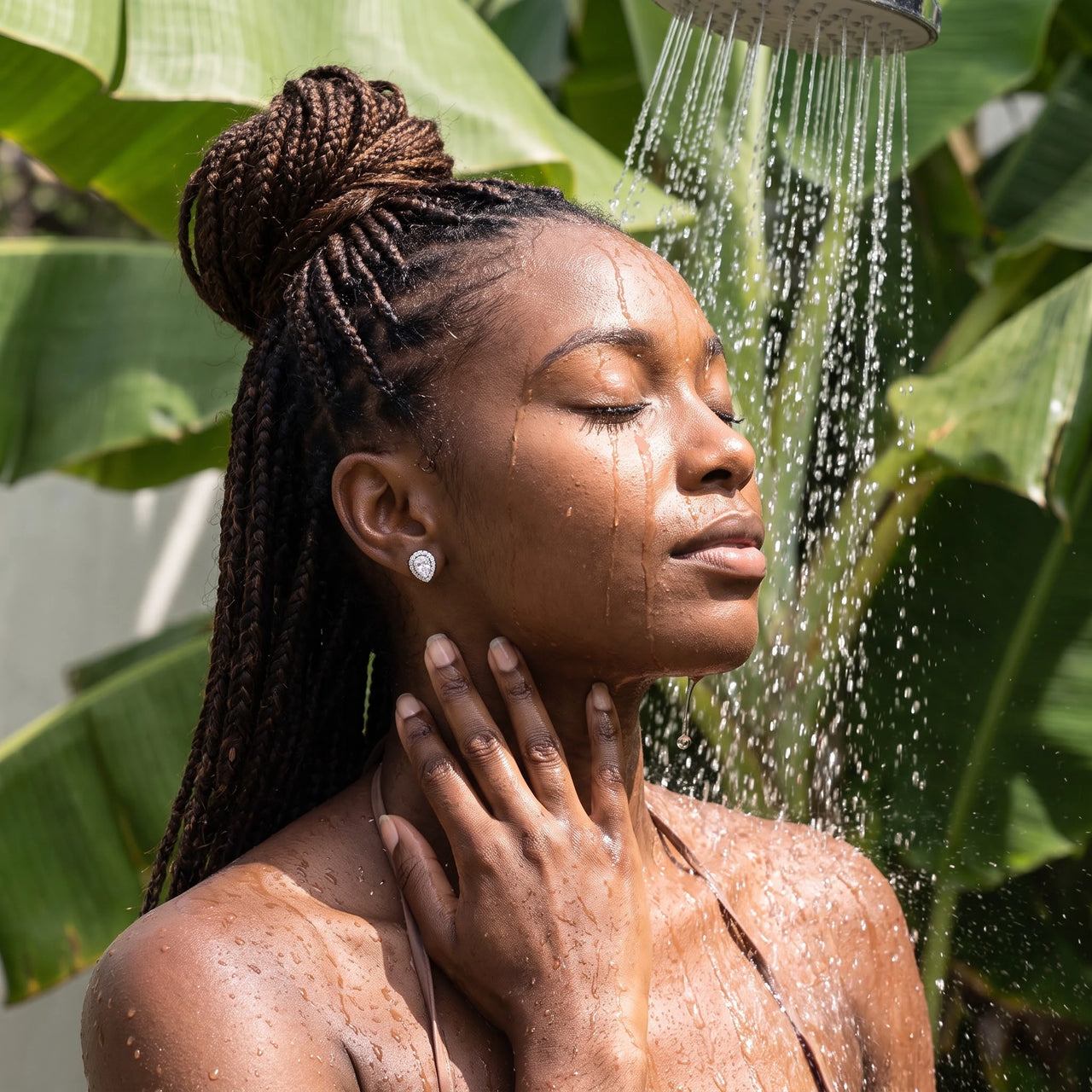 Teardrop earrings — worn in the shower, waterproof, silver | SKU: 505174
