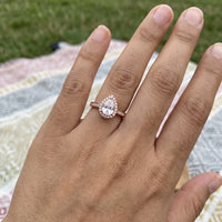 Thumbnail for Pear ring — worn, real size, rose gold | SKU: 505162-4.5-rose-gold