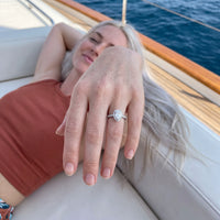 Thumbnail for Woman relaxing on holiday wearing the silver ring | SKU: 505162-4.5-silver